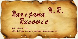 Marijana Rusović vizit kartica